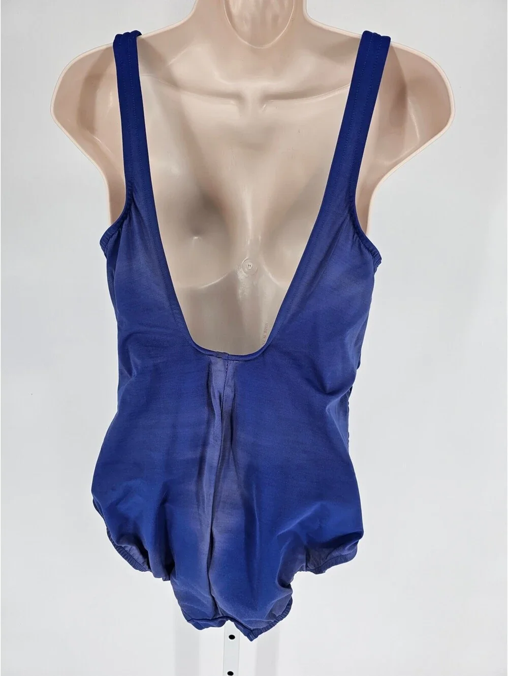 Croft & Barrow Womens Sz 12 One Piece Swimsuit Solid Purple V Neck
